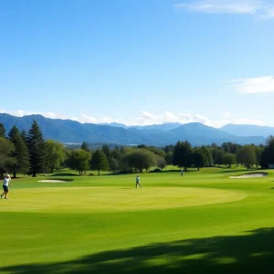 Golfers enjoying a game at a beautiful public-access golf course