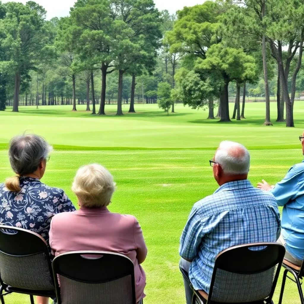 Residents of Palm Harbor gather at a meeting to discuss the future of their golf course.