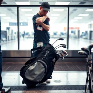 Charred golf clubs after a fire incident on Delta Air Lines flight