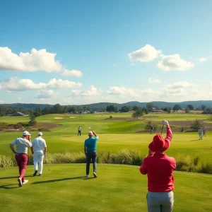 Golfers competing at the Dixie Amateur Championship