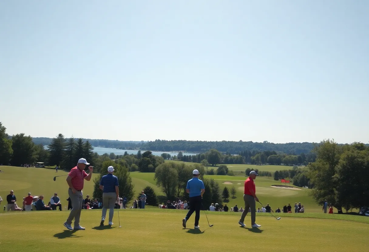 Lush golf course landscape during a tournament