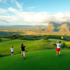 Young golfers competing at Hualalai Golf Course