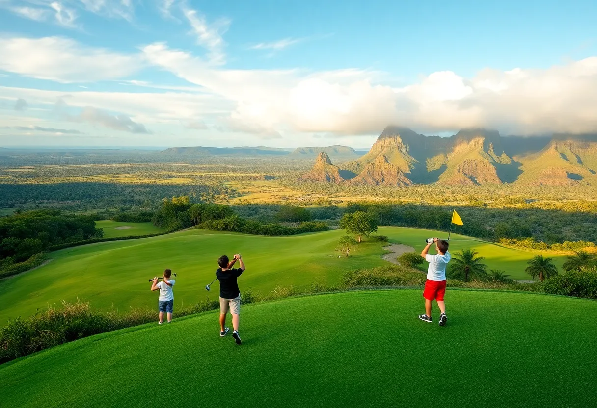 Young golfers competing at Hualalai Golf Course