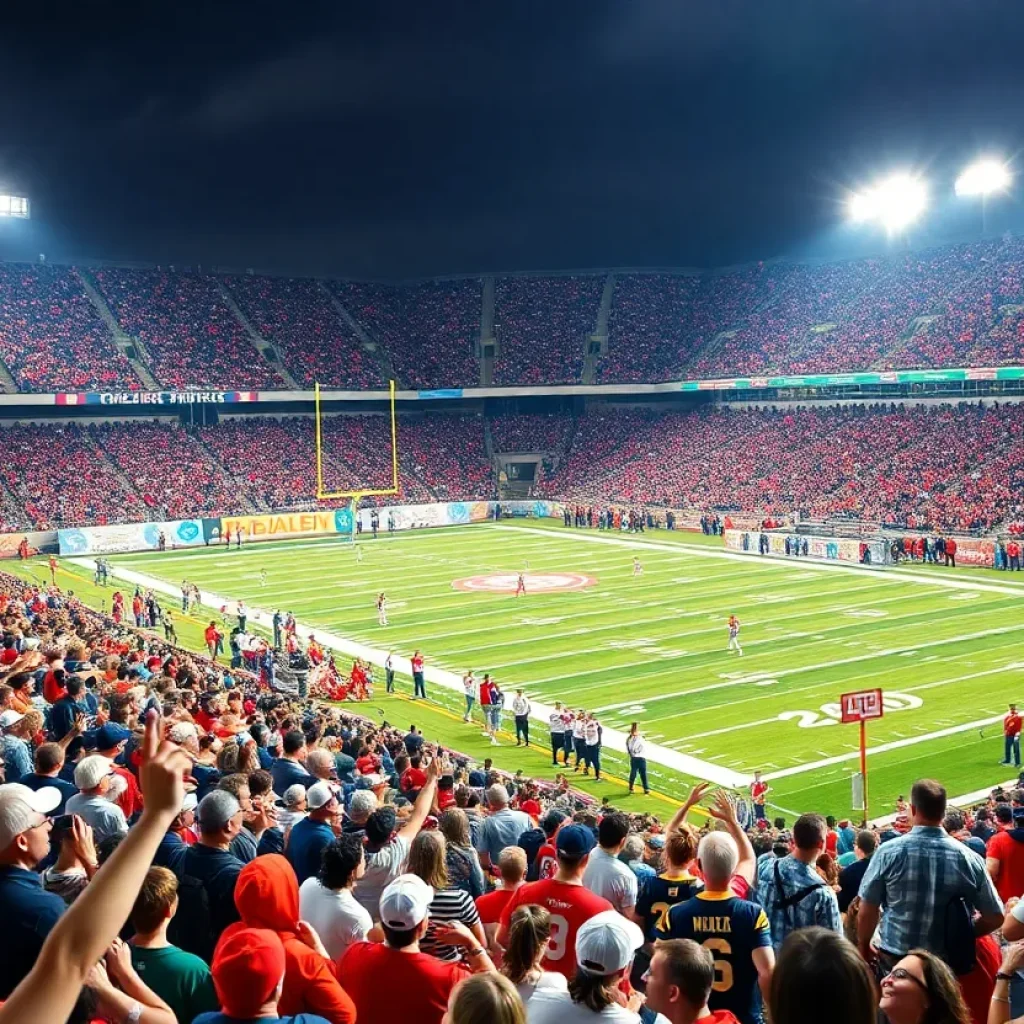 FAMU Football fans cheering in a stadium