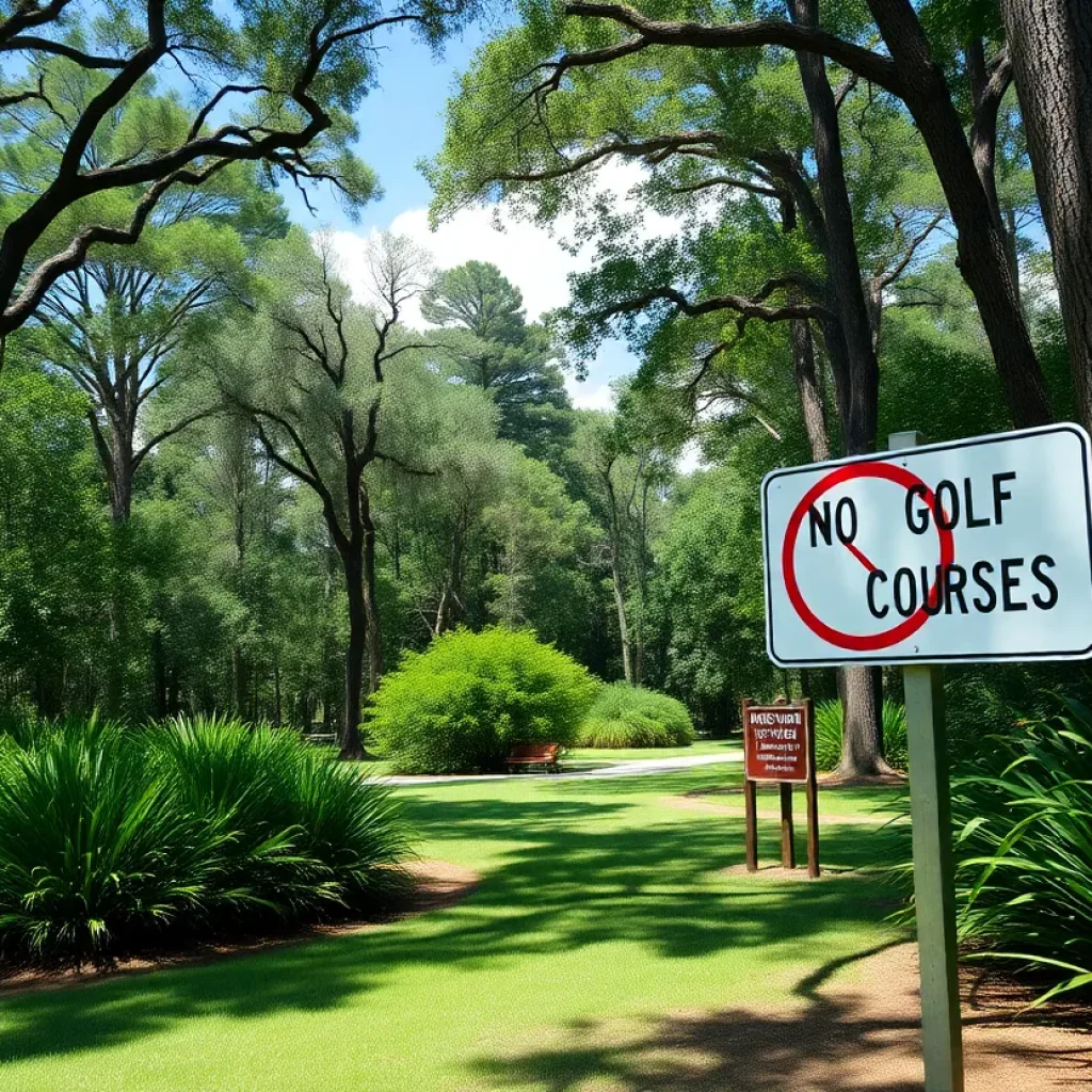 A comparison image of Florida's natural state park and a golf course.