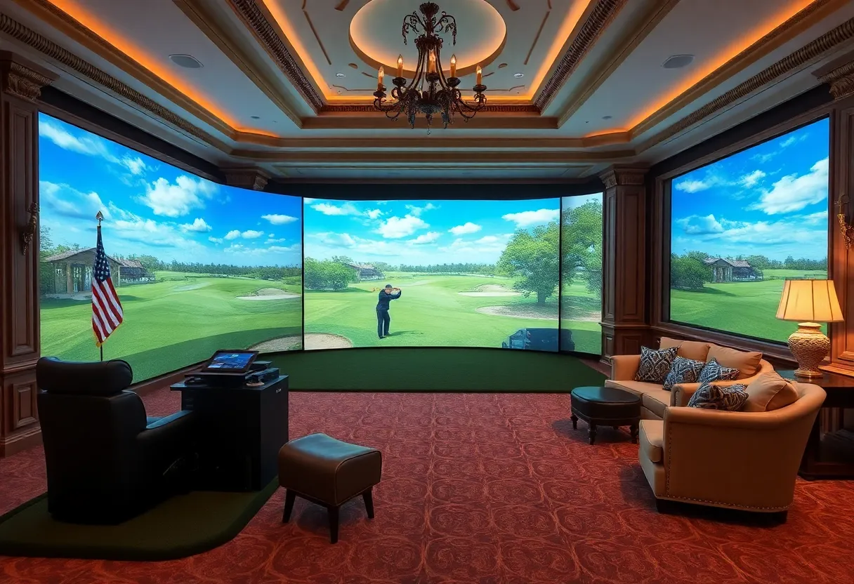 Golf simulator in the Governor's Mansion, Florida.