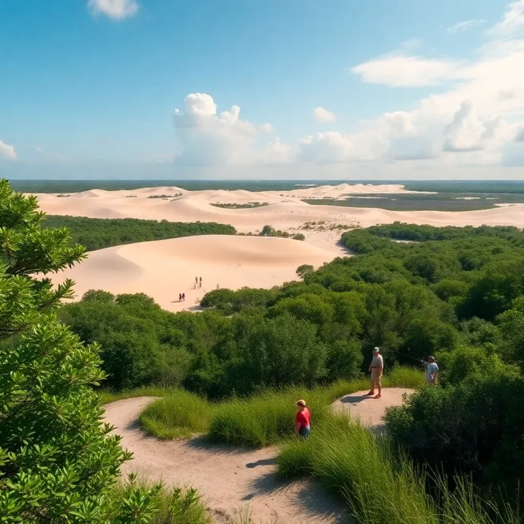 A scenic view of a Florida state park featuring hiking trails and natural landscapes.