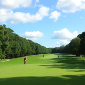 Golfer playing on a scenic golf course in Tampa