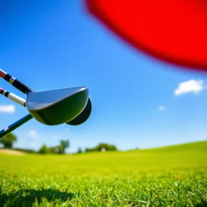 Golfers training at a sunny Florida golf course