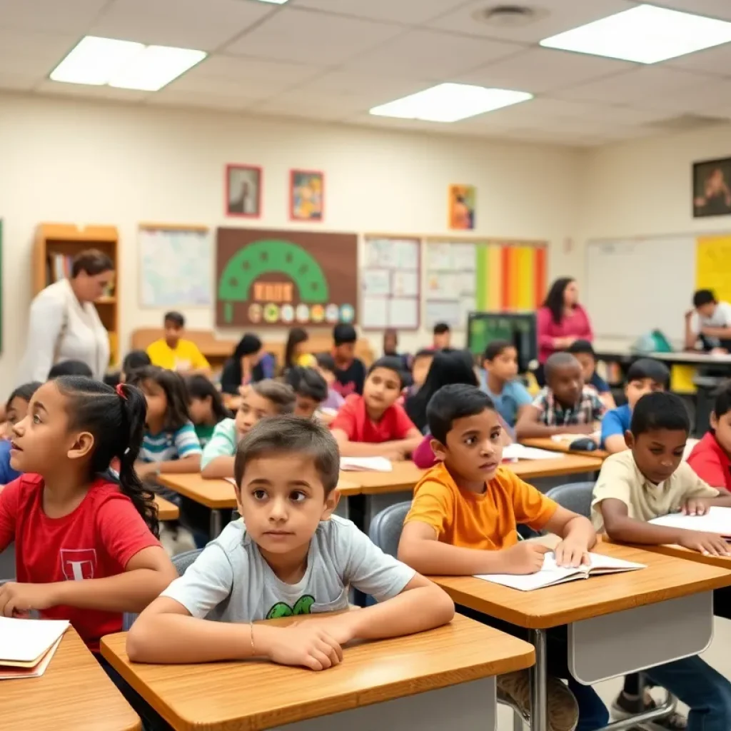 Students and teacher engaging in a classroom setting in Hillsborough County.