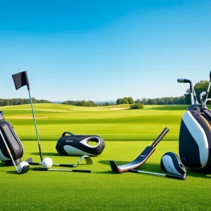 Diverse group of golfers enjoying a game with new golf sets