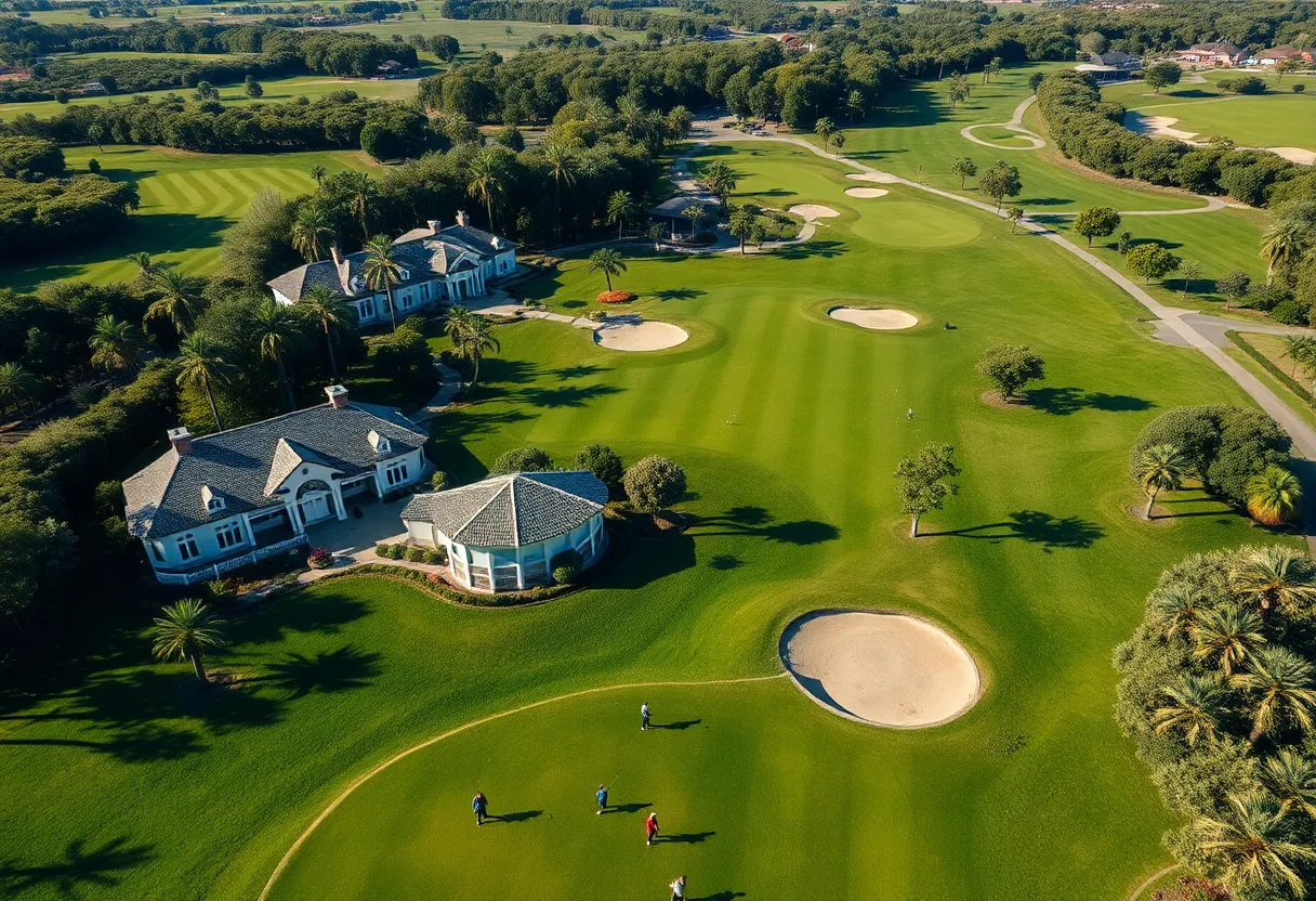 Luxurious golf club showcasing pristine fairways and exclusive amenities.