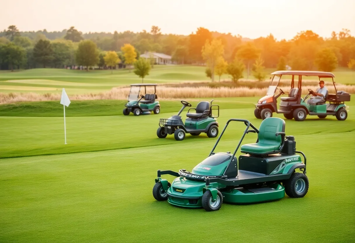 Image of a modern golf course showcasing high-tech equipment