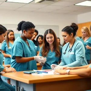 Aspiring Nurse Practitioners learning in a classroom