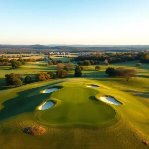 Scenic view of a top golf course in Pennsylvania with golfers