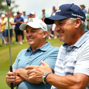 Crowd cheering at the PNC Championship golf event.