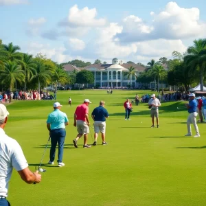 Golfers competing at The Pro Cup Tournament in Palm Harbor.