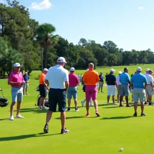 Golf tournament participants at Carolwood Country Club in Tampa