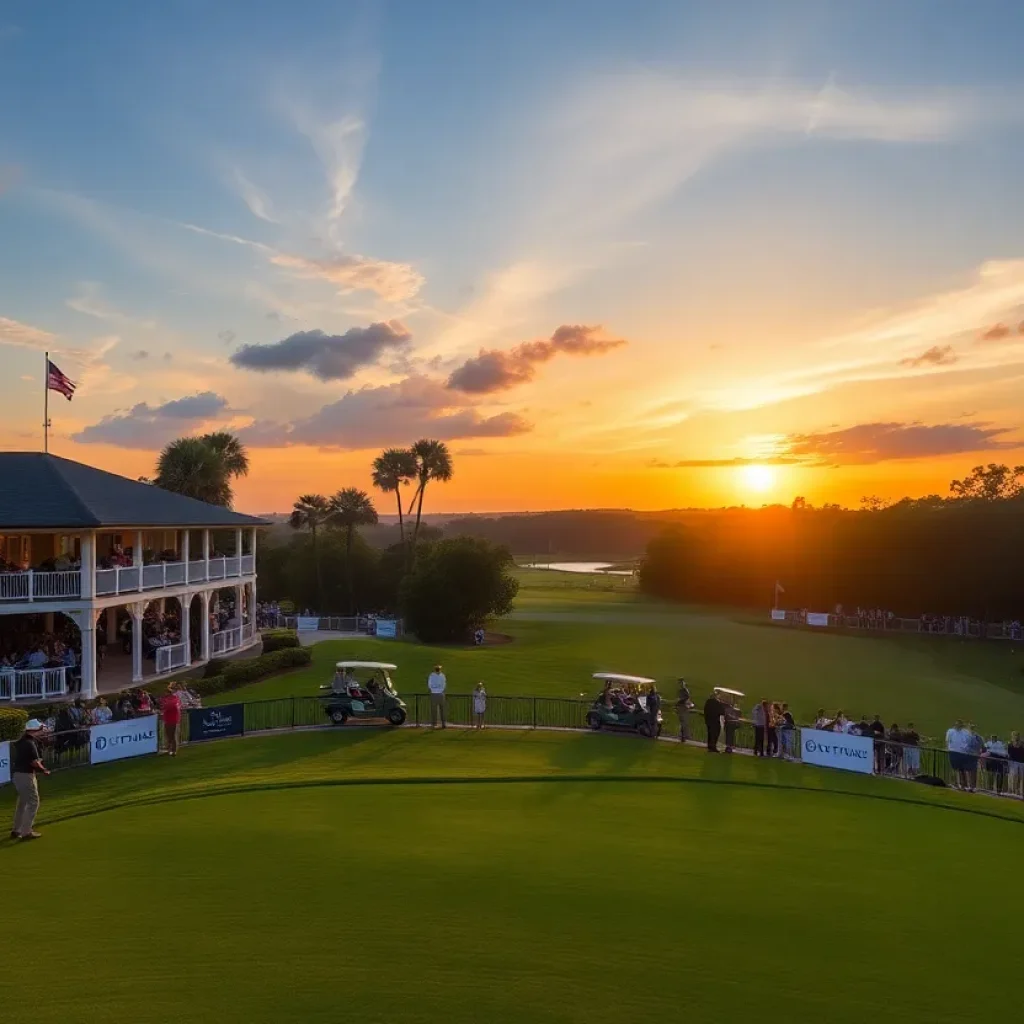 Players participating in the St. Augustine Amateur Golf Tournament at St. Johns Golf Club.