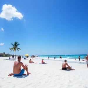 Clear blue skies and warm temperatures in the Florida Keys beach