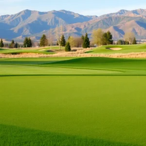 Golf course with warm-season grass and water conservation features