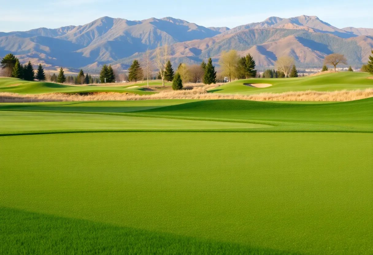 Golf course with warm-season grass and water conservation features