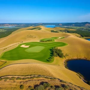 Scenic landscape of Sutton Bay Golf Course in South Dakota