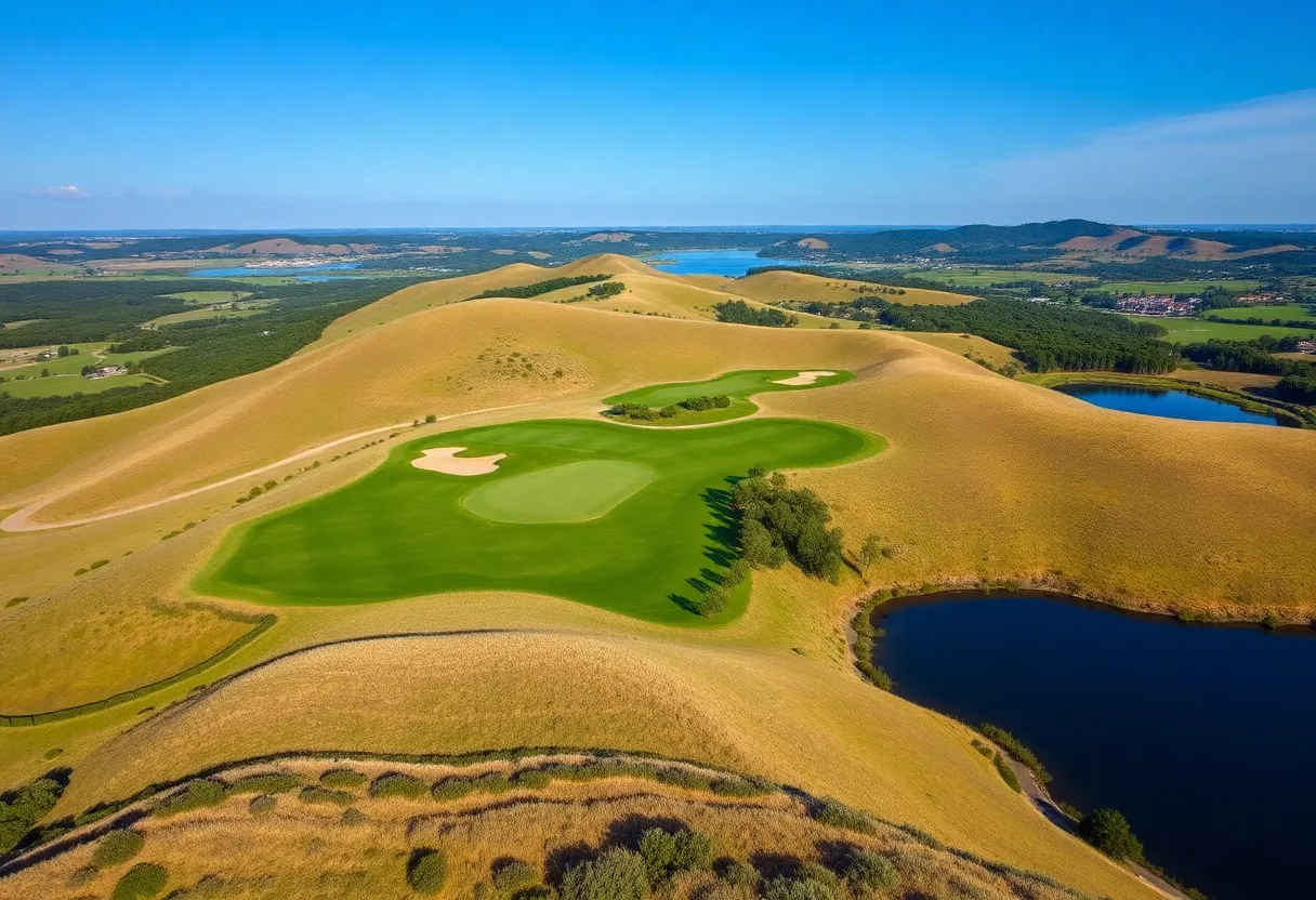 Scenic landscape of Sutton Bay Golf Course in South Dakota