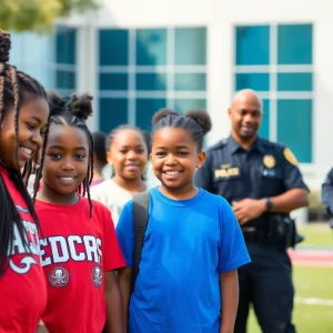 Middle school students participating in the Buccaneers Youth Leadership Program