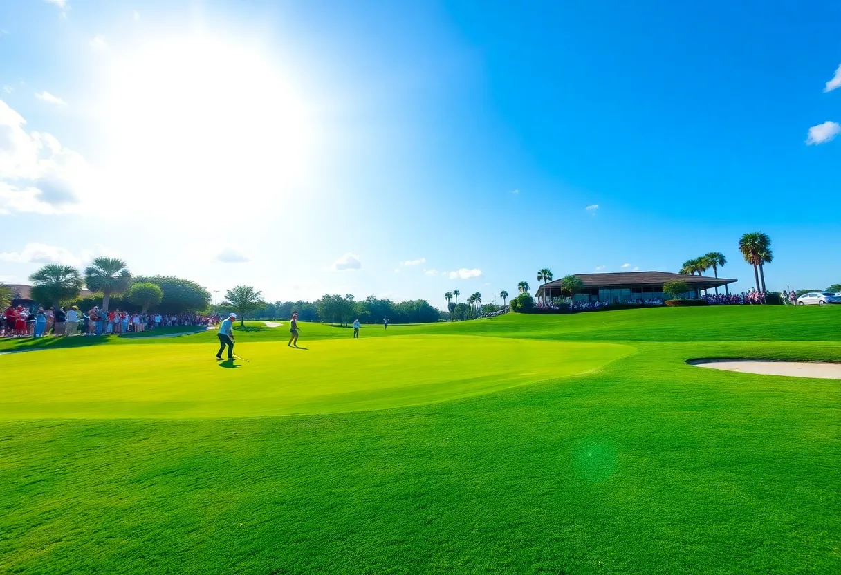 Golfers playing on a beautiful course in Tampa, Florida.