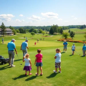 Families playing golf at The Park West Palm.