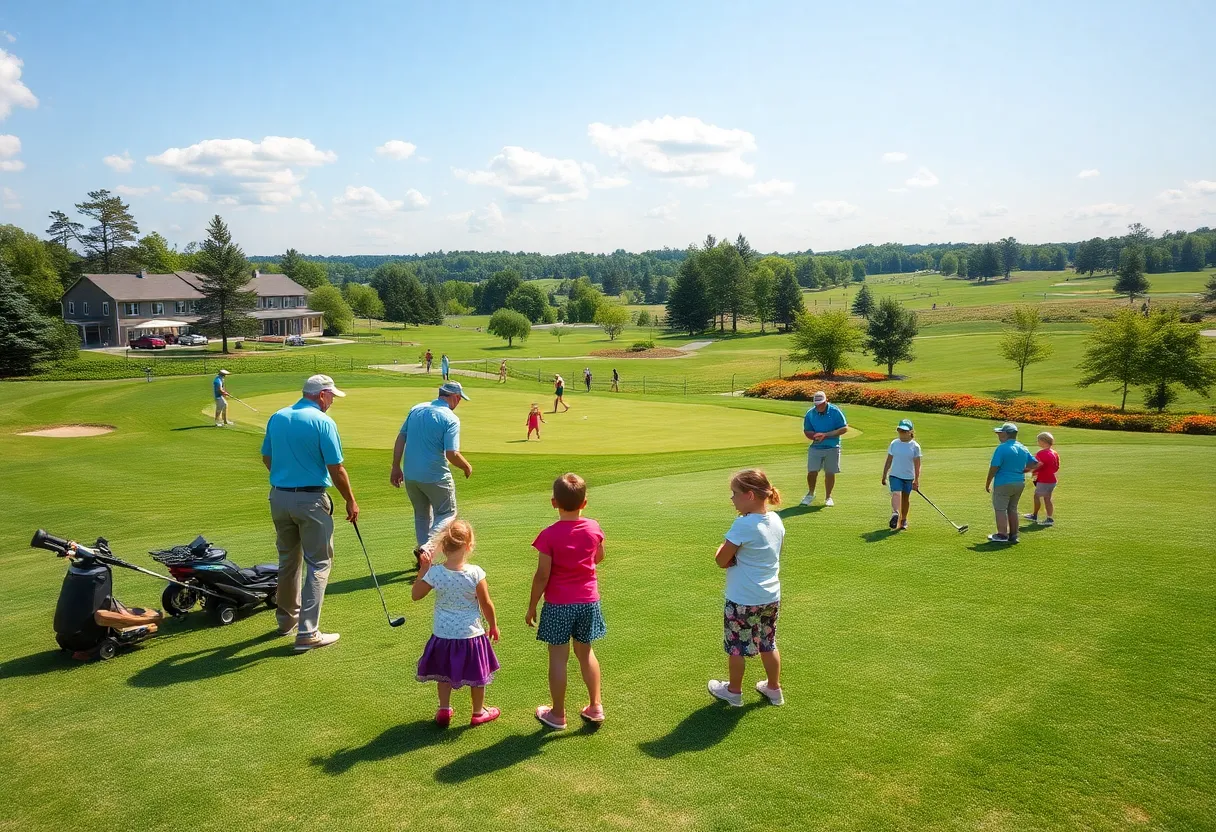 Families playing golf at The Park West Palm.