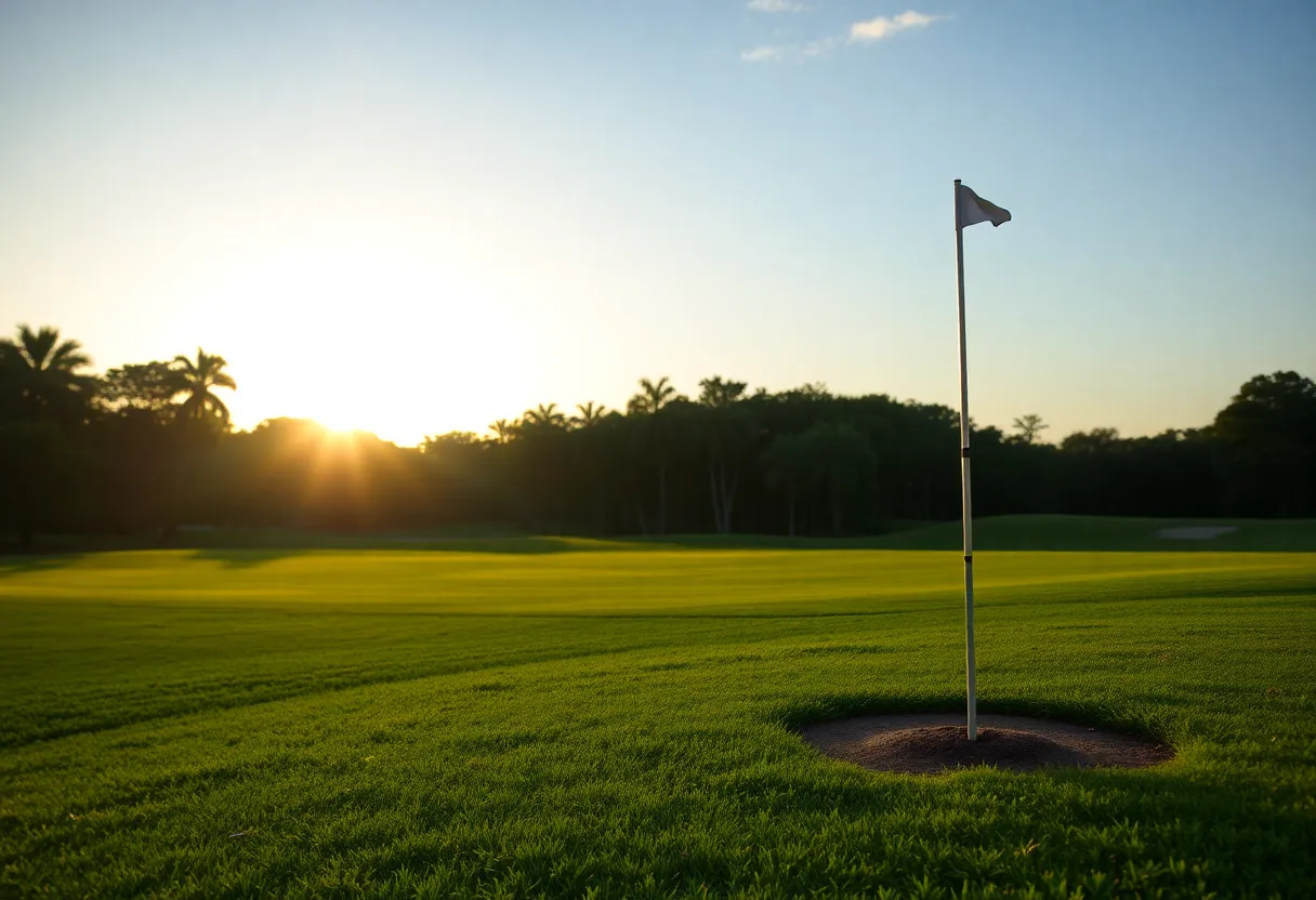 A golf course in Sarasota with a tribute to Frederick J. Fox