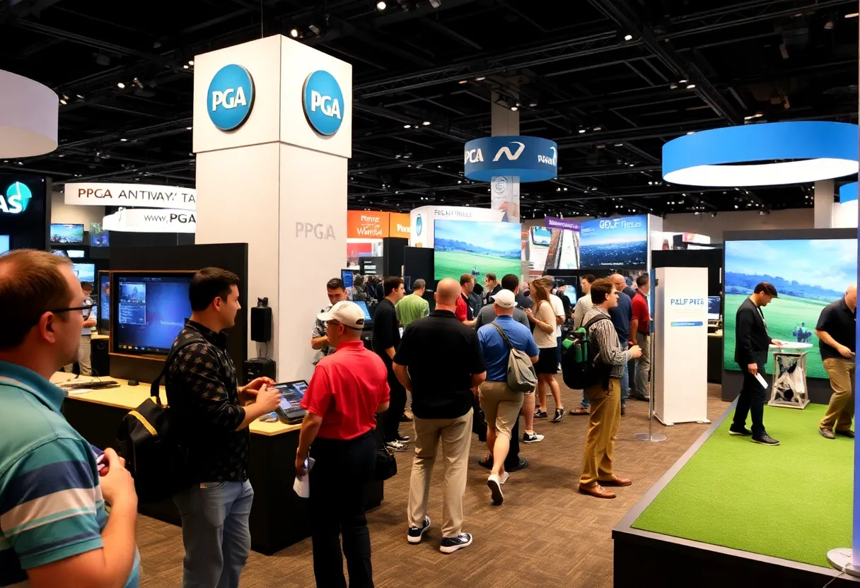 Uneekor booth showcasing golf technology at the 2024 PGA Show