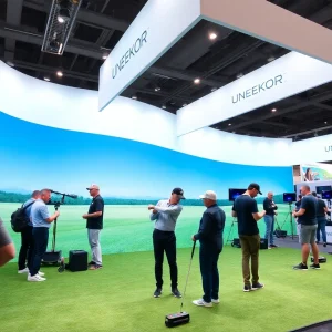 Uneekor booth showcasing golf simulator technologies at PGA Show 2024