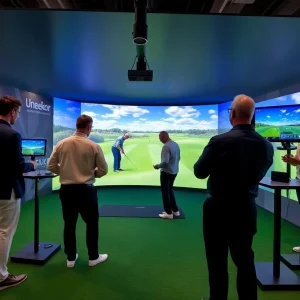 Uneekor booth showcasing innovative golf technology at the 2024 PGA Show