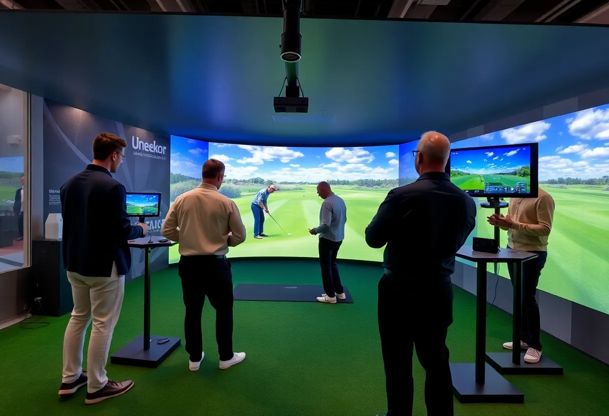 Uneekor booth featuring golf launch monitors at PGA Show 2024