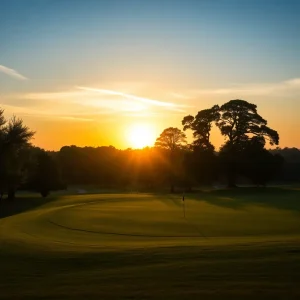 Golfers representing diversity on a scenic golf course.