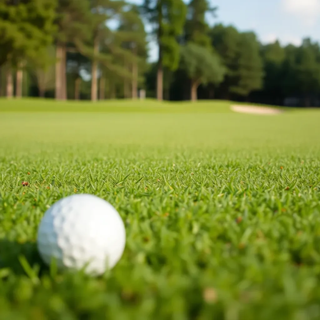 Close up of Hammock Beach golf course showcasing pristine fairways and lush surroundings