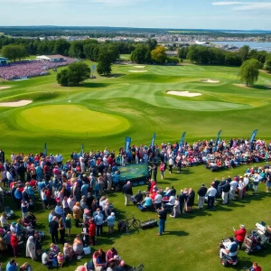 Golf players on a beautiful course during a tournament