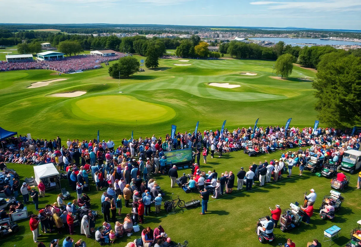 Golf players on a beautiful course during a tournament