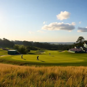 Scenic view of the golf course during the 2025 American Express Tournament