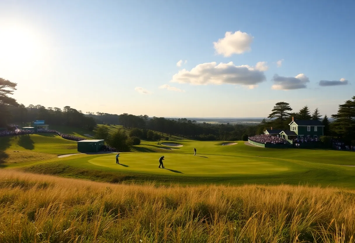 Scenic view of the golf course during the 2025 American Express Tournament