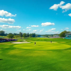 Panoramic view of a prestigious golf course