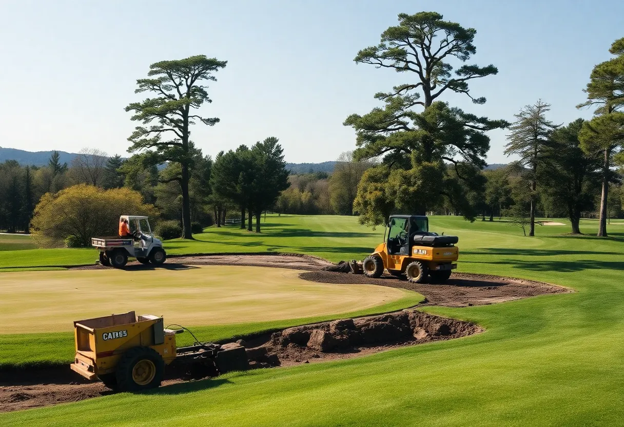 Workers restoring the Upper Course at Baltusrol Golf Club