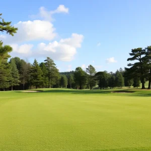 Close up of a beautiful golf course