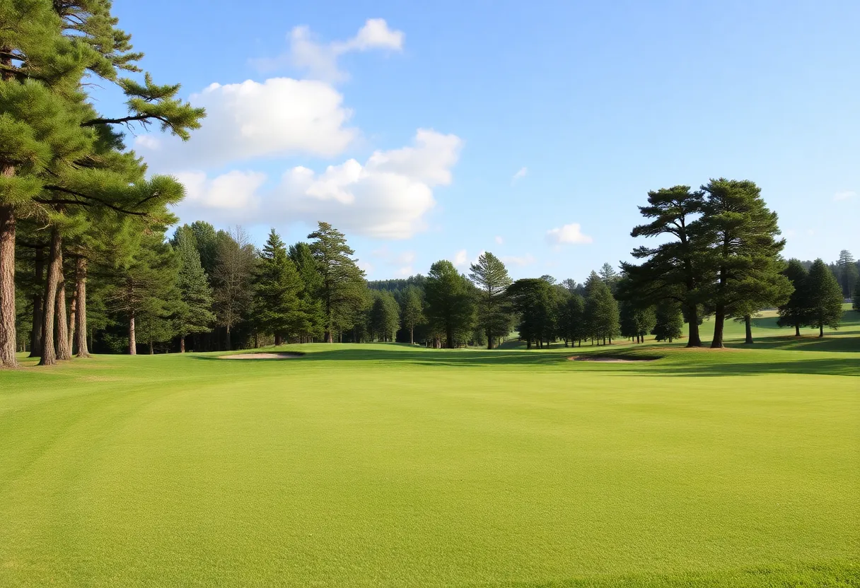 Close up of a beautiful golf course