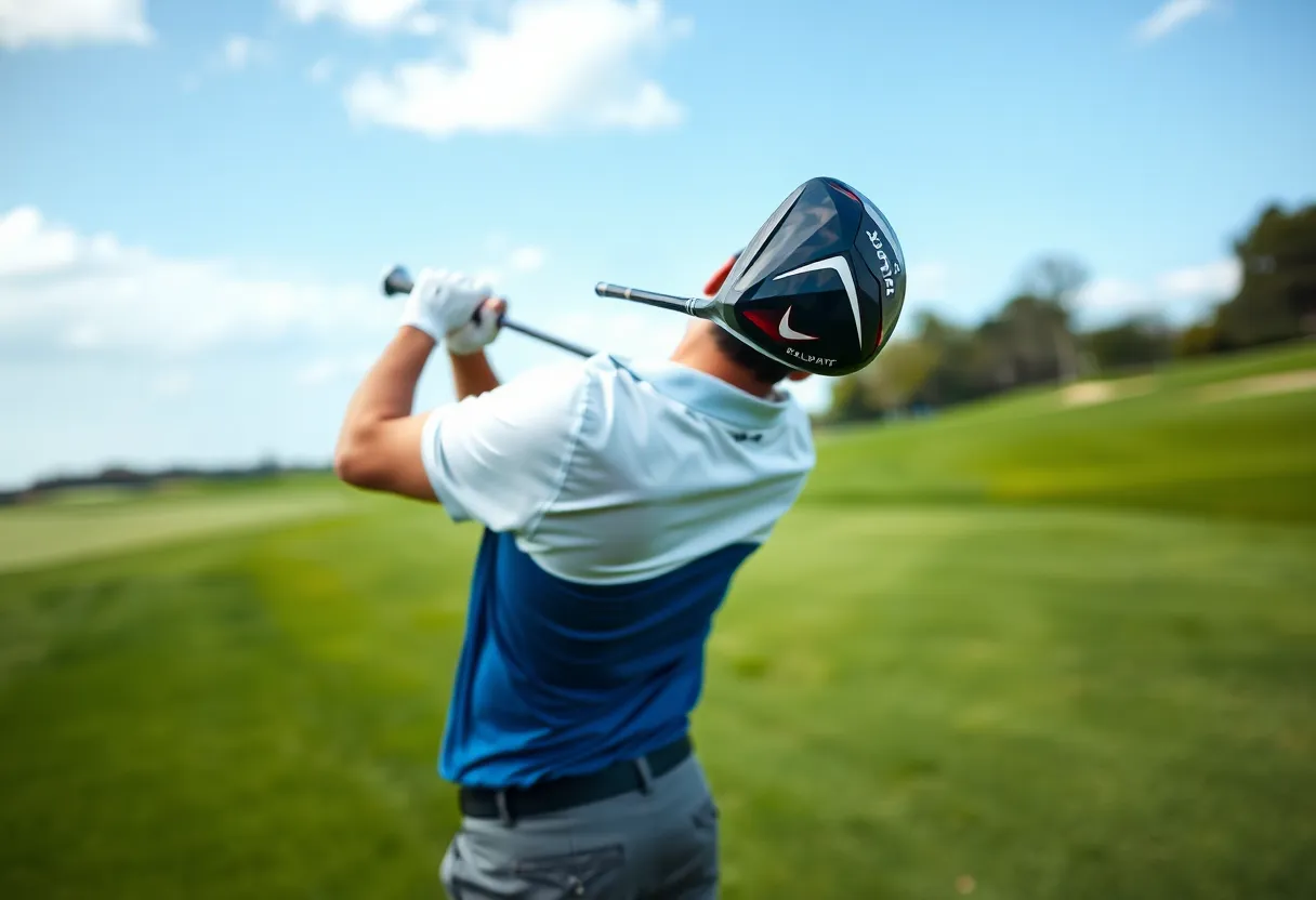 Callaway Elyte driver and iron lines displayed on a golf course