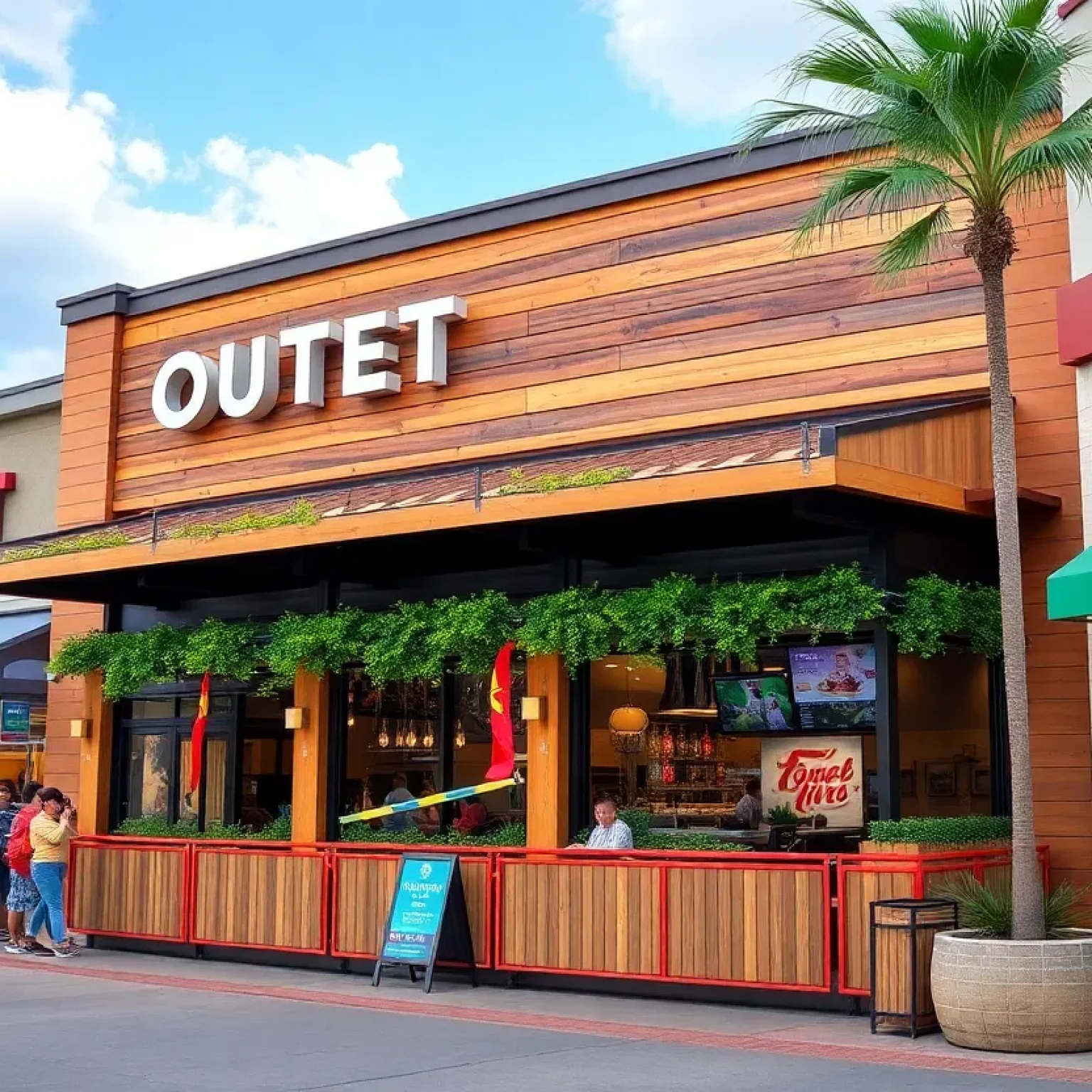 Exterior view of The Cheesecake Factory at Tampa Premium Outlets