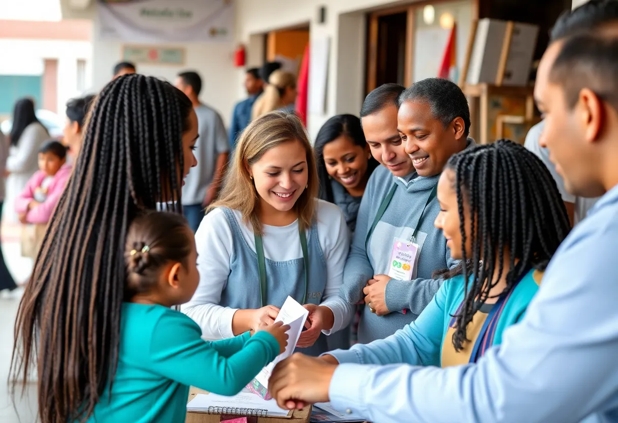 Volunteers helping in a charity setting in Tampa